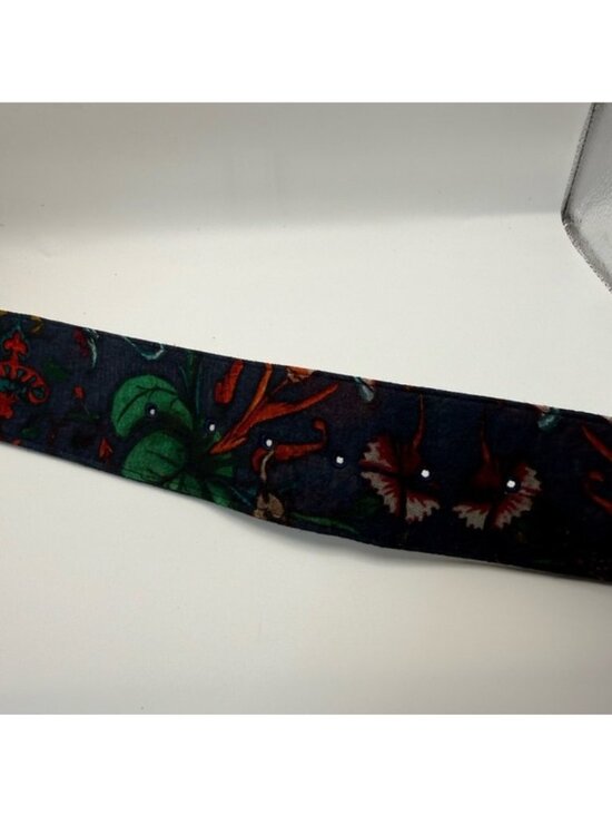 Samantha Sung Floral Fabric Belt Size 2 Statement Buckle Blue Multi Designer main image 4